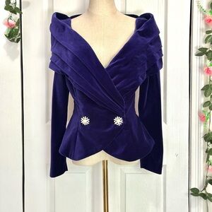 Elegant Purple Velvet Women's Top